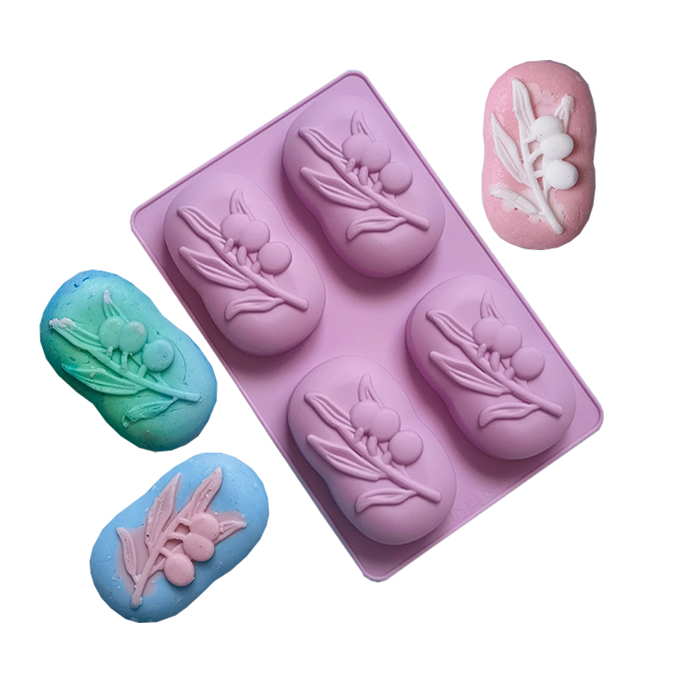 4 캐비티 타원형 올리브 나무 실리콘 비누 금형 DIY - Soap Making Gifts 리뷰 및 가격
